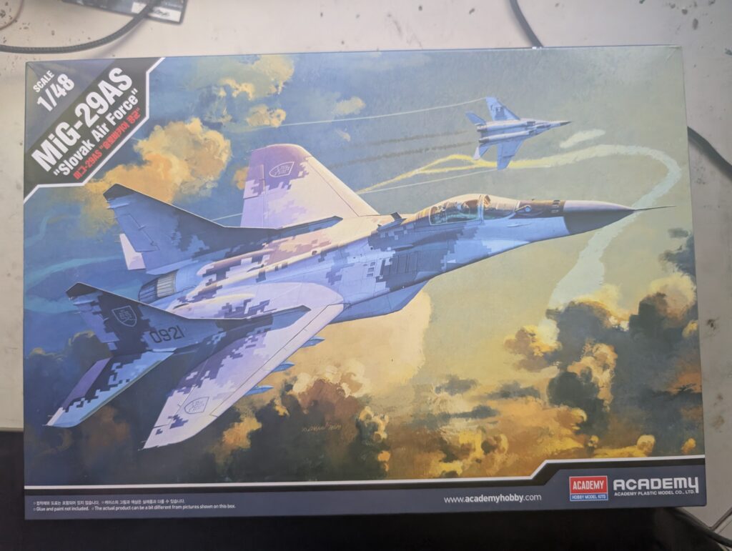 Box Art for Academy Mig-29AS "Slovak Air Force" 1/48 scale model. 